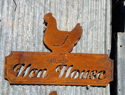 Hen House Sign or Custom Text Metal Wall Art-Old n Dazed