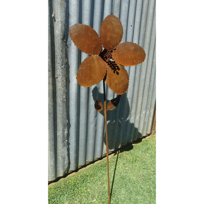 Hibiscus Flower Metal Garden Art-Old n Dazed