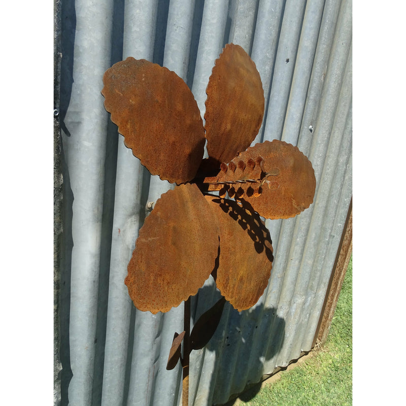 Hibiscus Flower Metal Garden Art-Old n Dazed