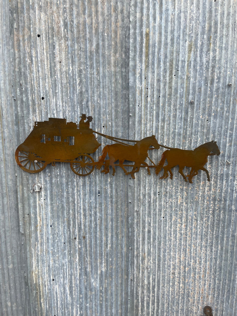 Horse and Cart Metal Wall Art-Old n Dazed