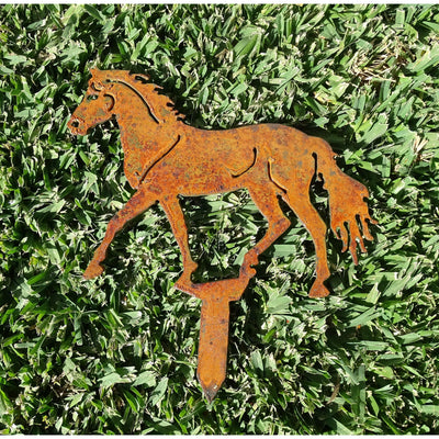 Horse Metal Garden Art-Old n Dazed