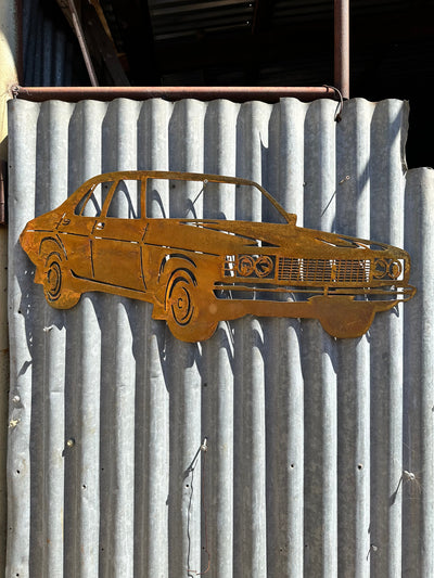 HX Holden Sedan Premier Metal Wall Art-Old n Dazed