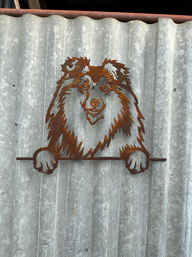 Shetland Sheep Dog - Dog Memorial Plaque - Metal Art