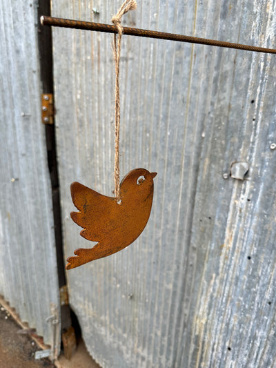 Hanging Metal Bird - Flying Garden Art