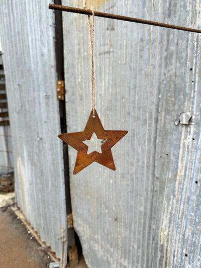 Hanging Metal Star - Garden Art
