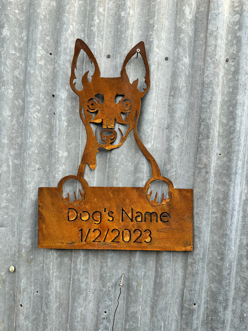 Fox Terrier - Dog Memorial Plaque - Metal Art