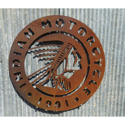 Indian Motorcycles Round Sign Metal Wall Art-Old n Dazed