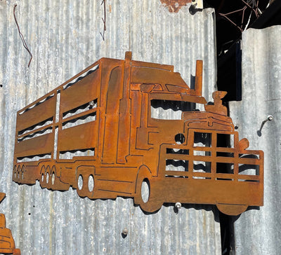 Kenworth Cattle Truck Metal Wall Art-Old n Dazed