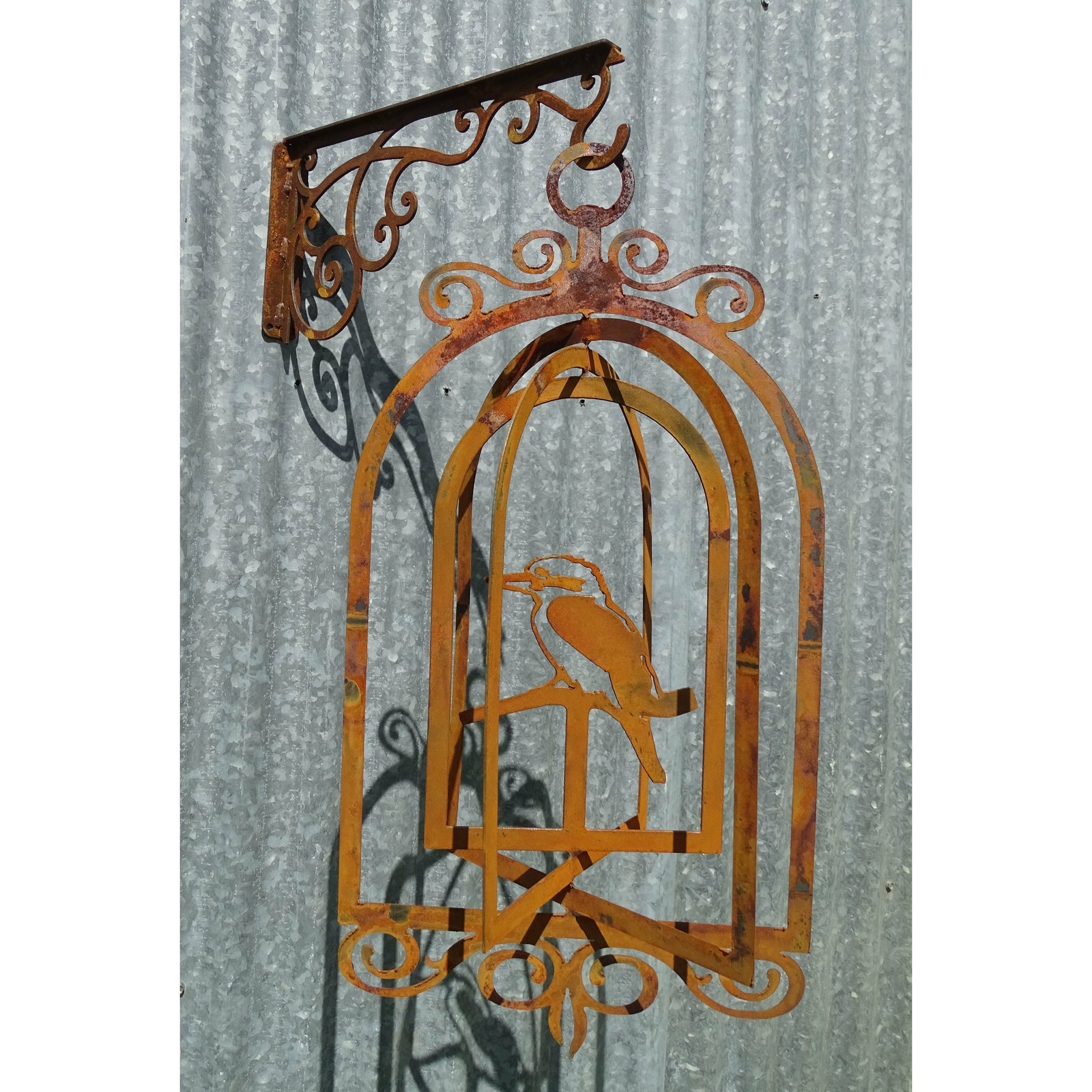 Kookaburra Birdcage Metal Garden Art-Old n Dazed