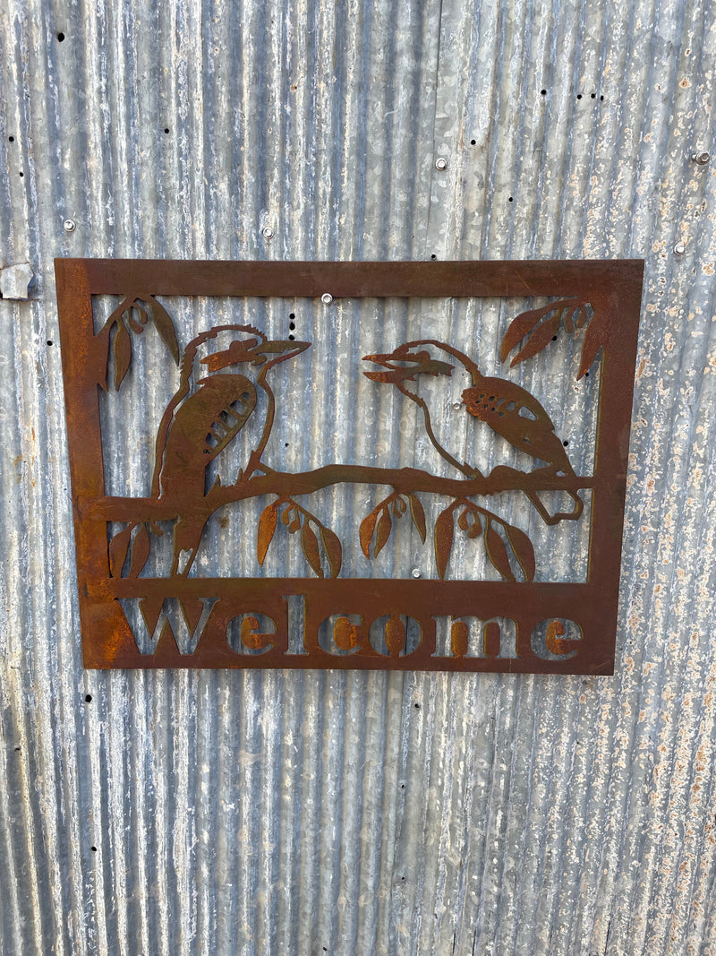 Kookaburra Welcome Sign - Metal Wall Art - Address Sign-Old n Dazed
