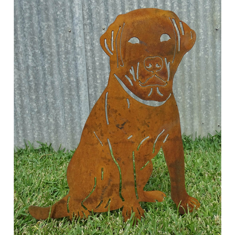 Labrador Dog Metal Garden Art-Old n Dazed