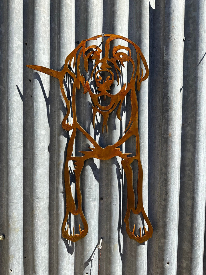 Labrador Metal Wall Art - Dog Garden Art-Old n Dazed