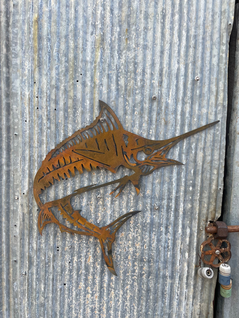 Marlin Metal Wall Art - Fish-Old n Dazed