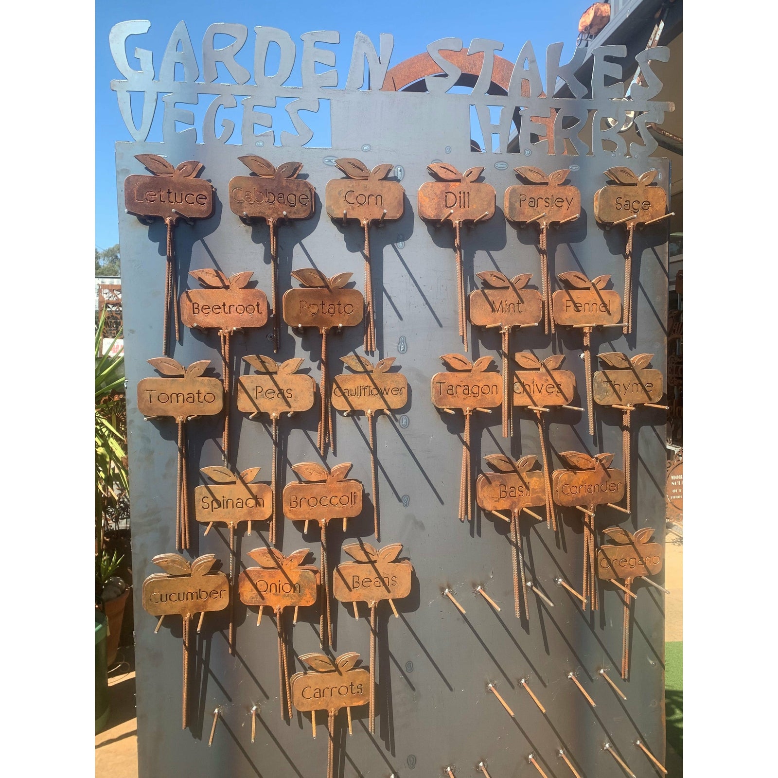 Metal Garden Stakes Vegetable Names-Old n Dazed
