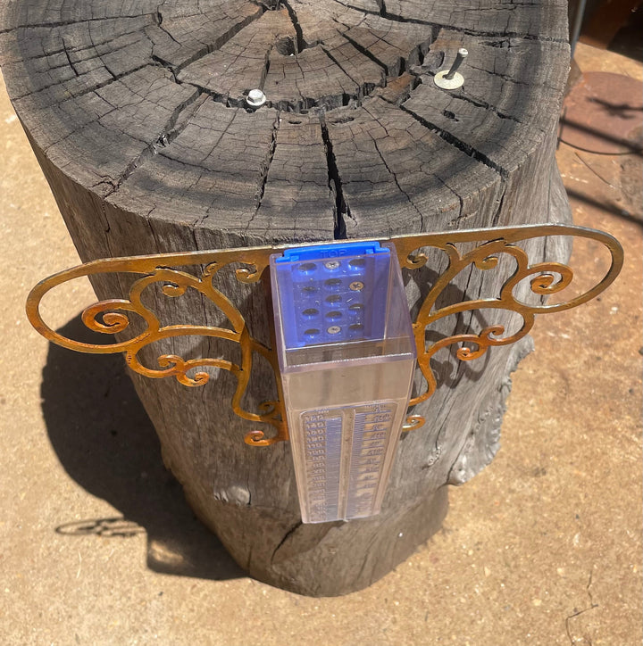 Metal Rain Gauge With Decorative Scroll-Old n Dazed
