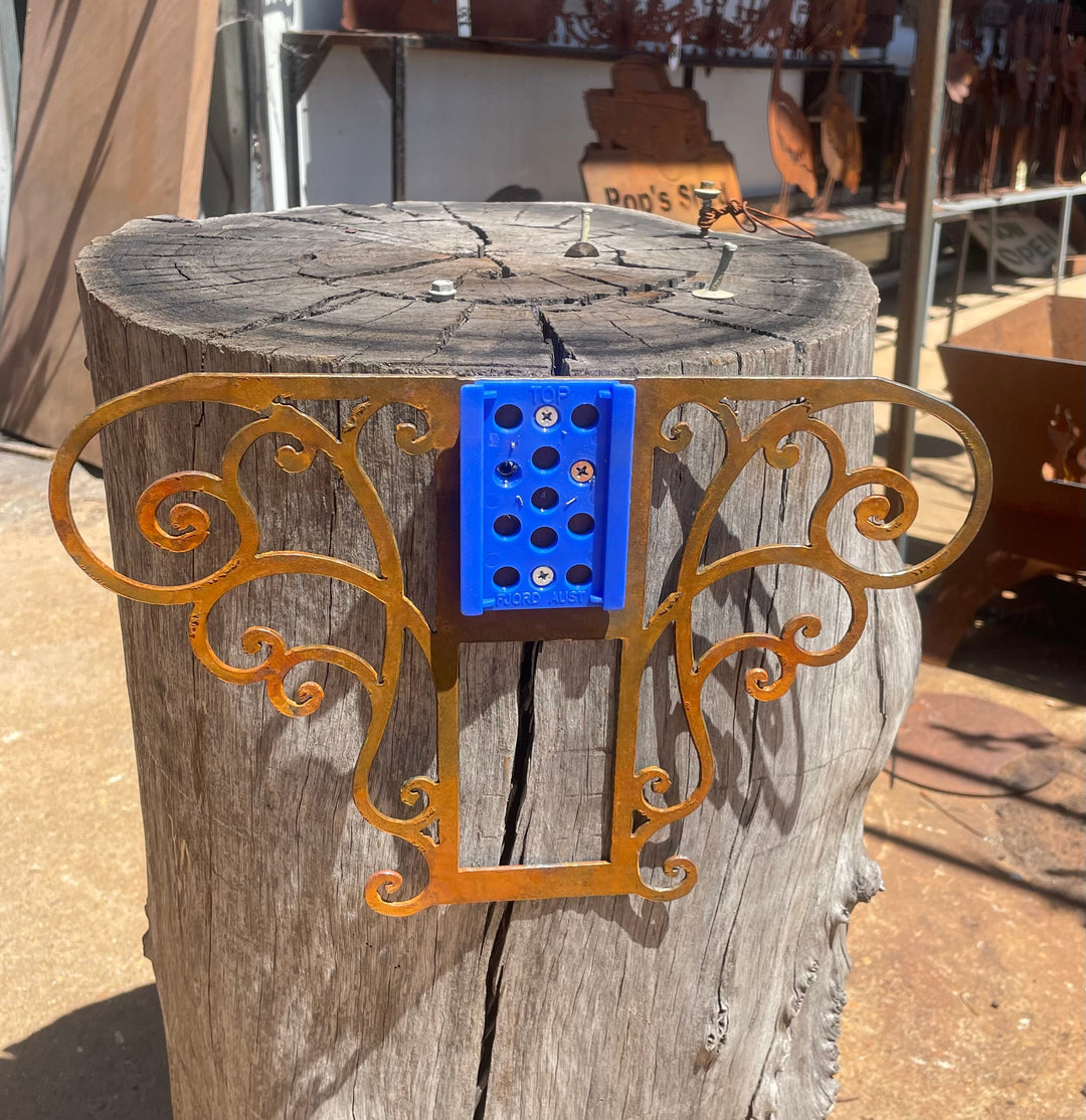 Metal Rain Gauge With Decorative Scroll-Old n Dazed