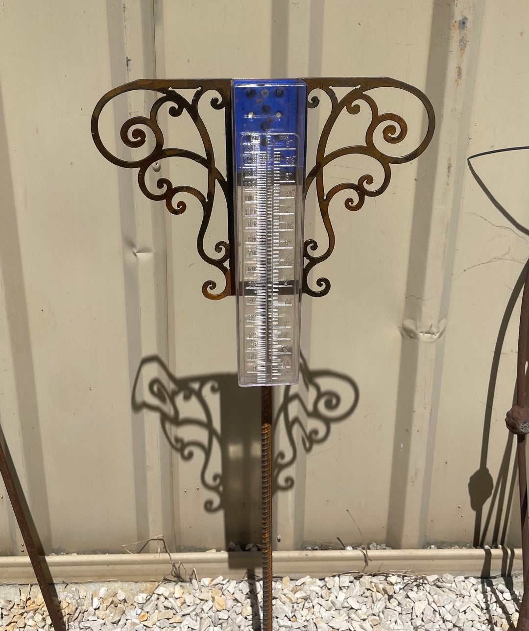 Metal Rain Gauge With Decorative Scroll-Old n Dazed