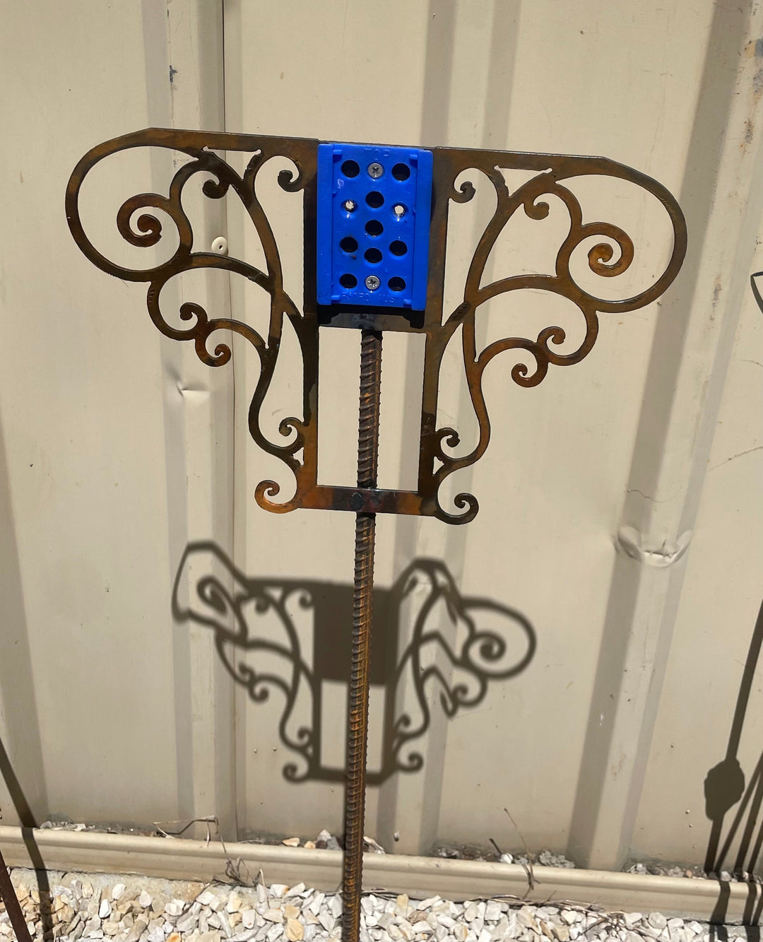 Metal Rain Gauge With Decorative Scroll-Old n Dazed