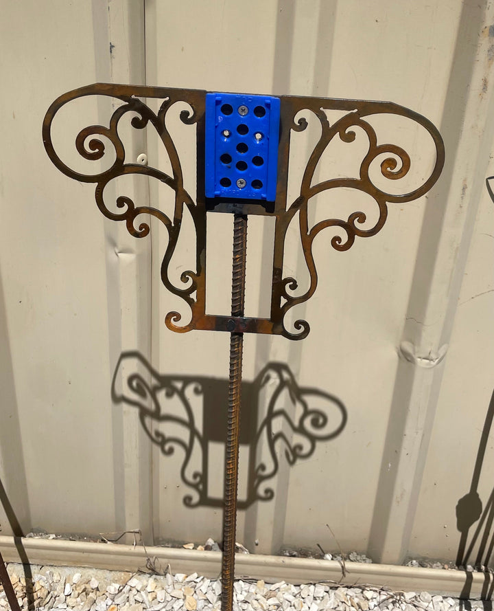 Metal Rain Gauge With Decorative Scroll-Old n Dazed