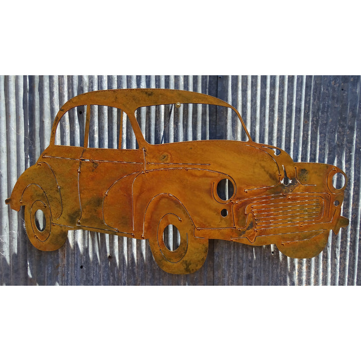 Morris Minor car Metal Wall Art-Old n Dazed