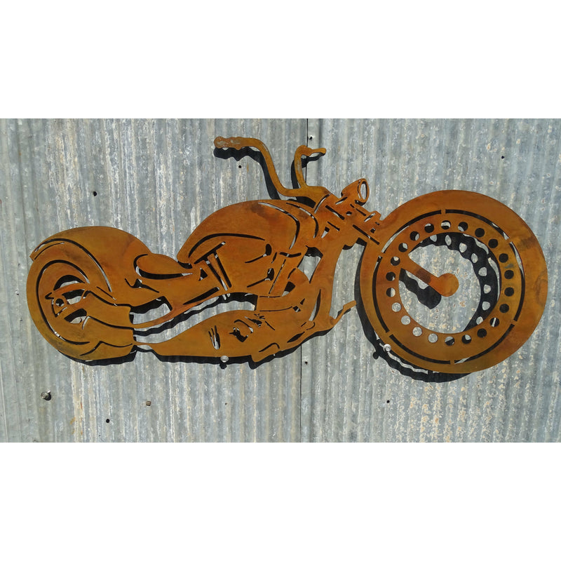 Motorbike Chopper Metal Wall Art-Old n Dazed