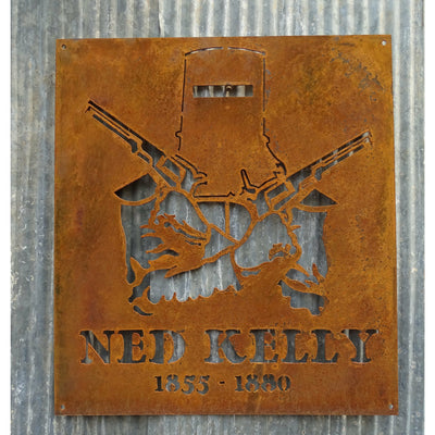 Ned Kelly Metal Wall Art-Old n Dazed