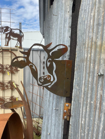 Peek a Boo Cow - Animal Metal Garden Art-Old n Dazed