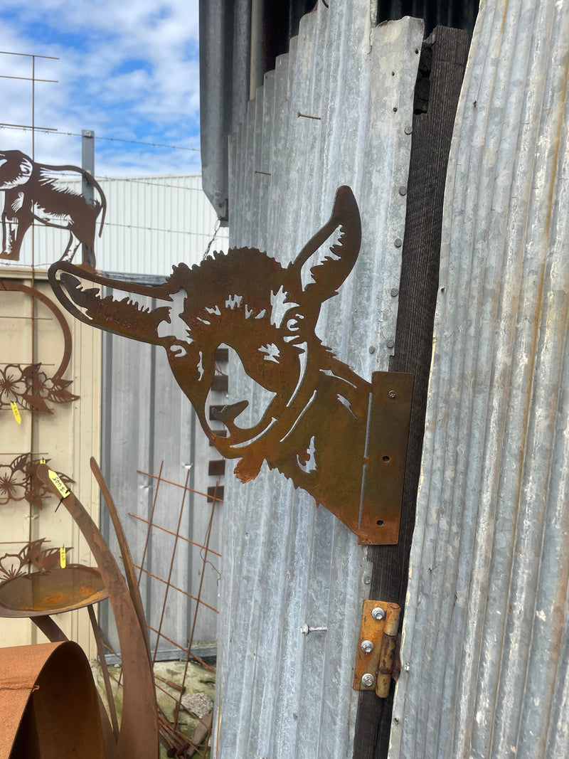 Peek a Boo Goat - Metal Animal Garden Art-Old n Dazed