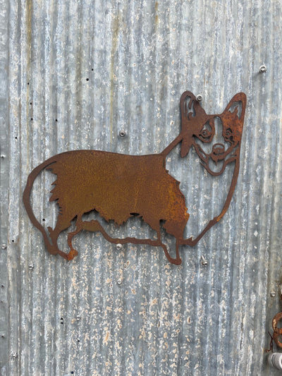 Pembroke Welsh Corgi Metal Wall Art - Dog Garden Art-Old n Dazed