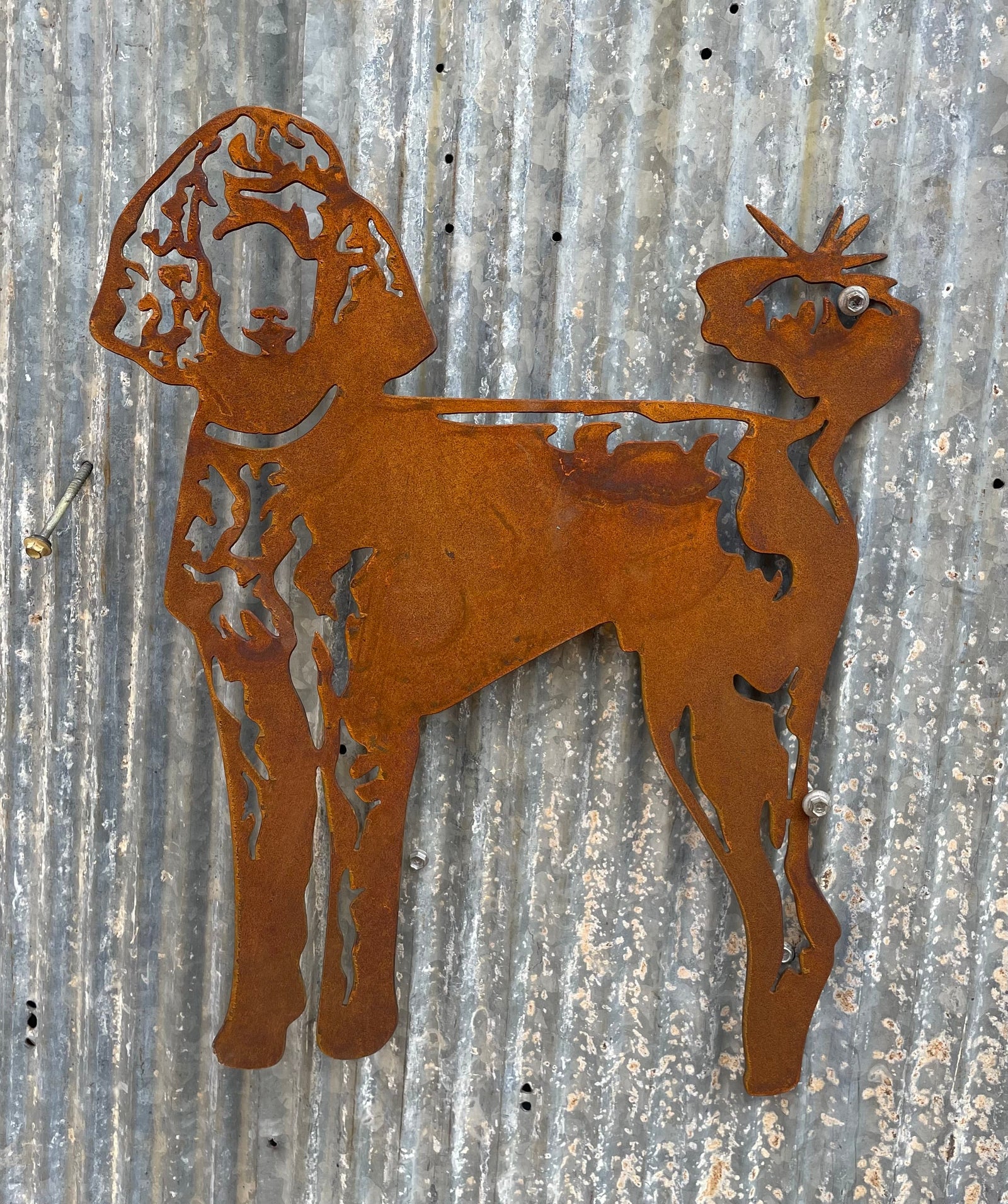 Poodle Dog Metal Wall Art - Garden Art