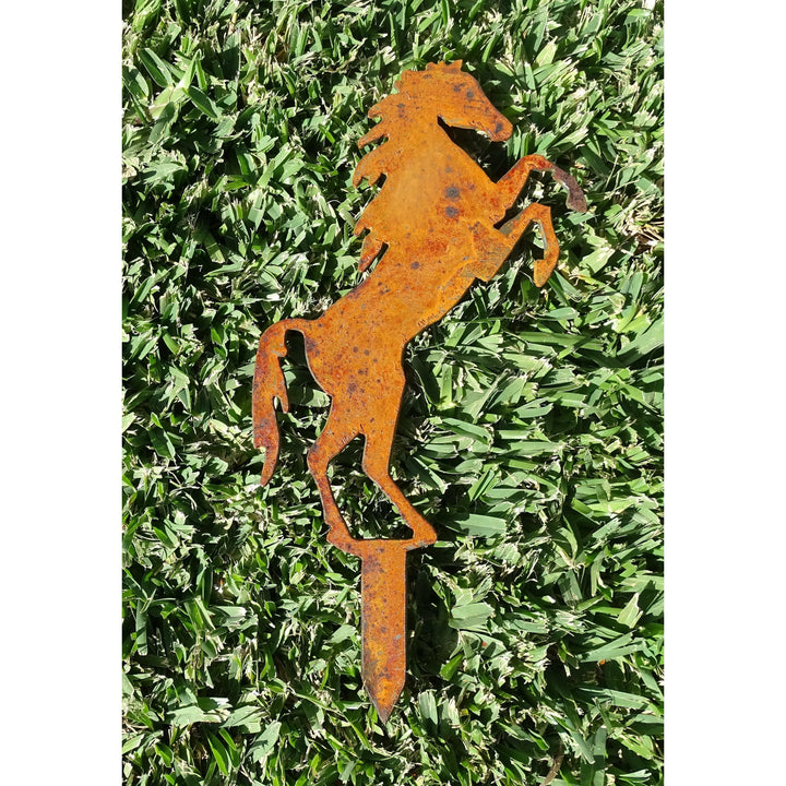 Rearing Horse Metal Garden Art-Old n Dazed