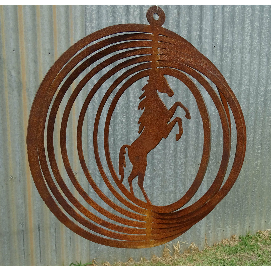 Rearing Horse Metal Wind spinner-Old n Dazed