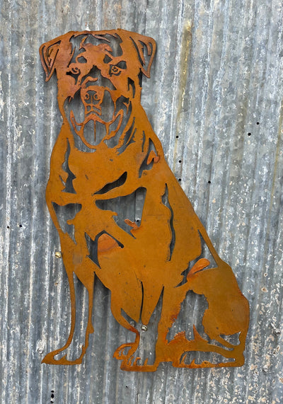 Rottweiler Dog Metal Wall Art - Garden Art-Old n Dazed