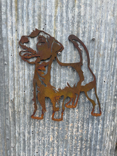 Rough Coat Jack Russel Metal Wall Art - Dog Garden Art-Old n Dazed