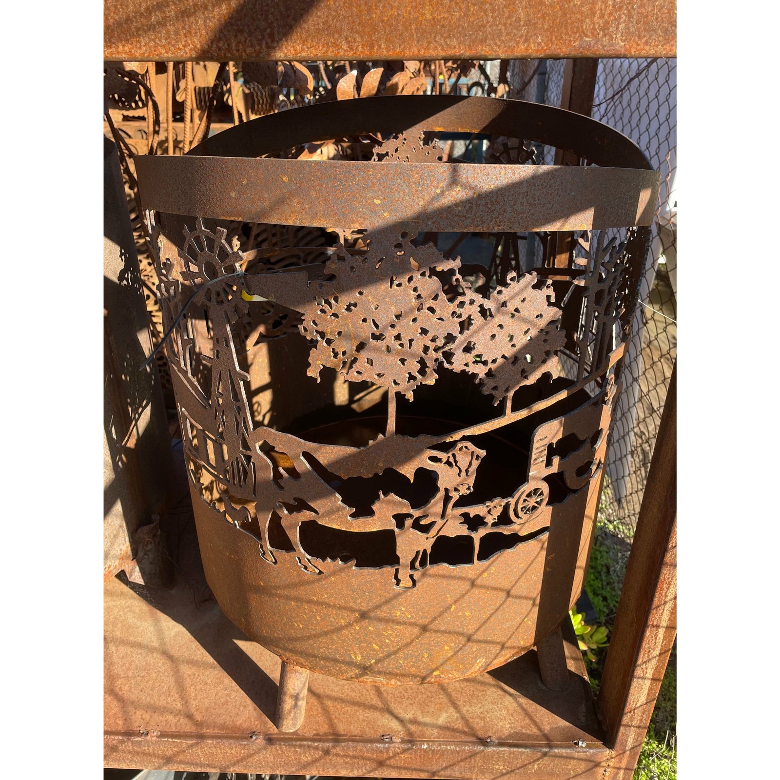 Rural Scene Round Fire Pit-Old n Dazed