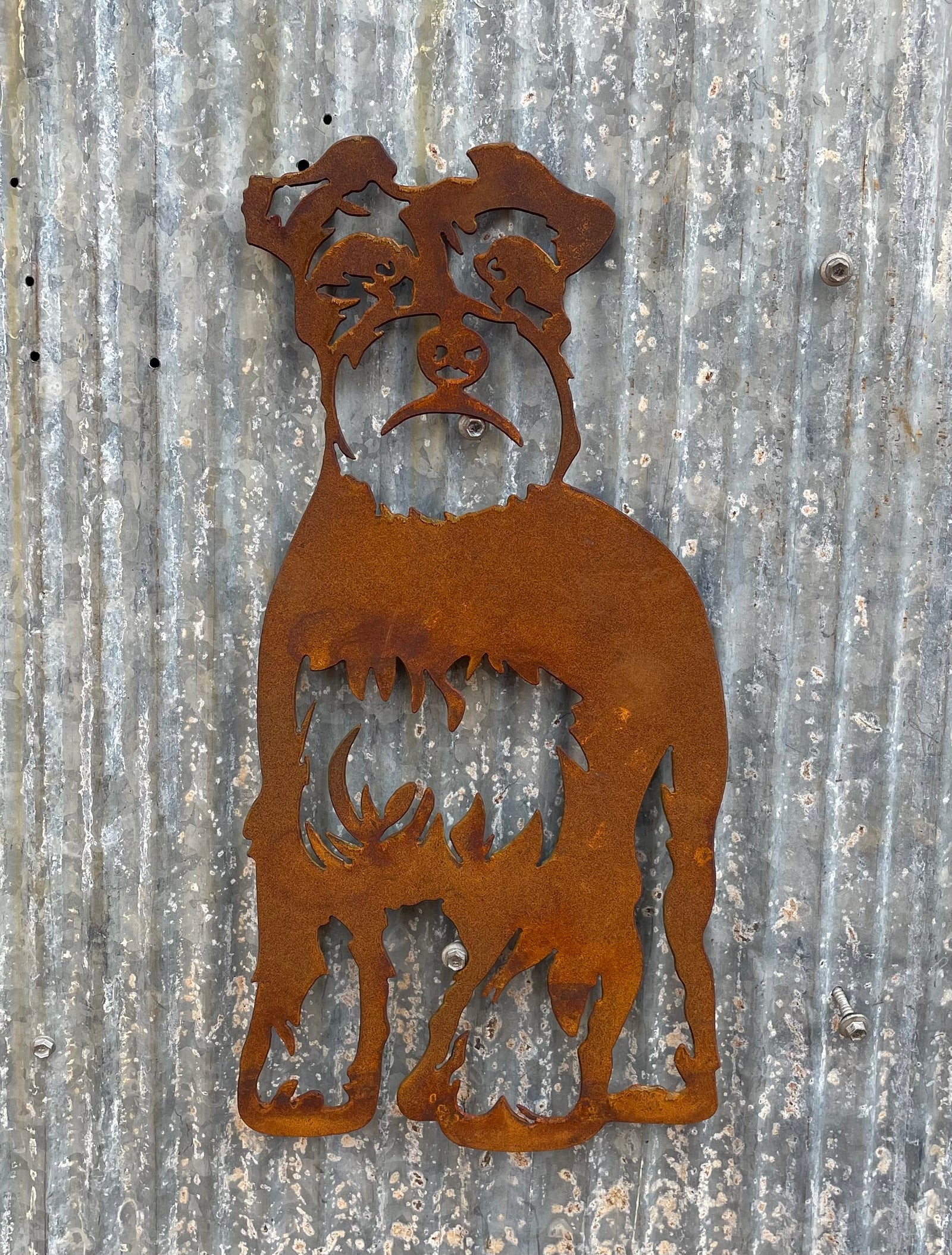 Schnauzer Dog Metal Wall Art - Garden Art-Old n Dazed