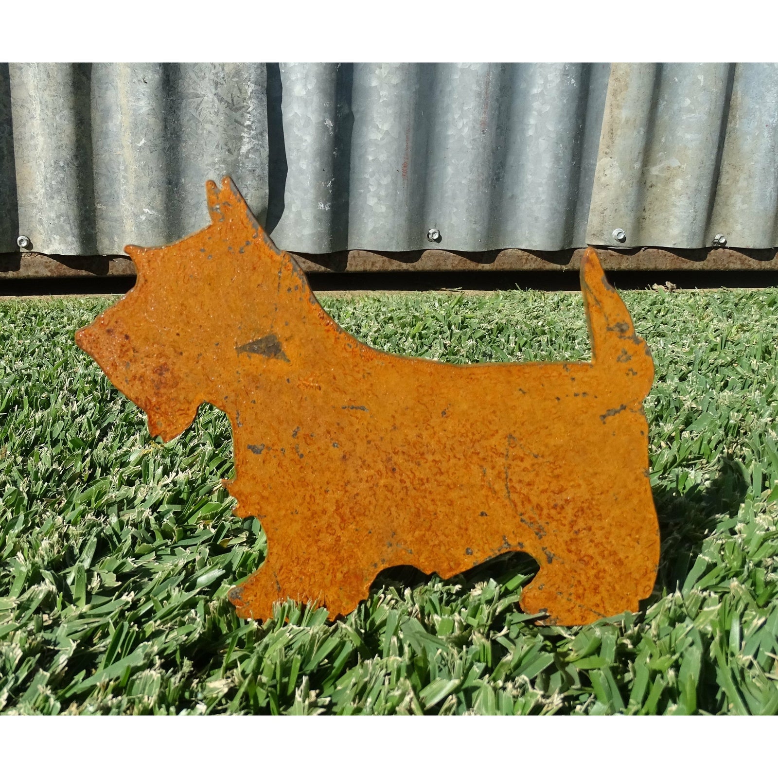 Scotty Dog Metal Garden Art-Old n Dazed