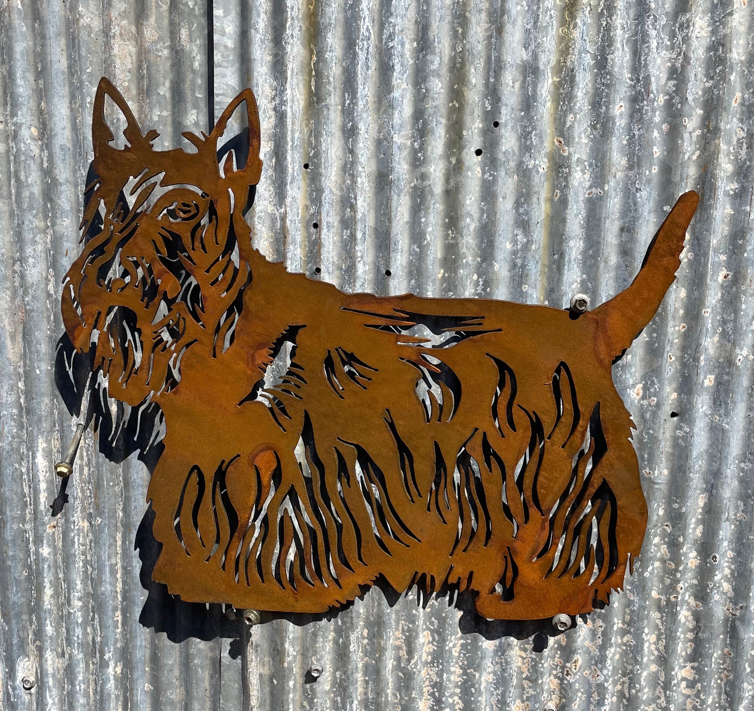 Scotty Dog Metal Wall Art Scottish Terrier Garden Art Old n Dazed