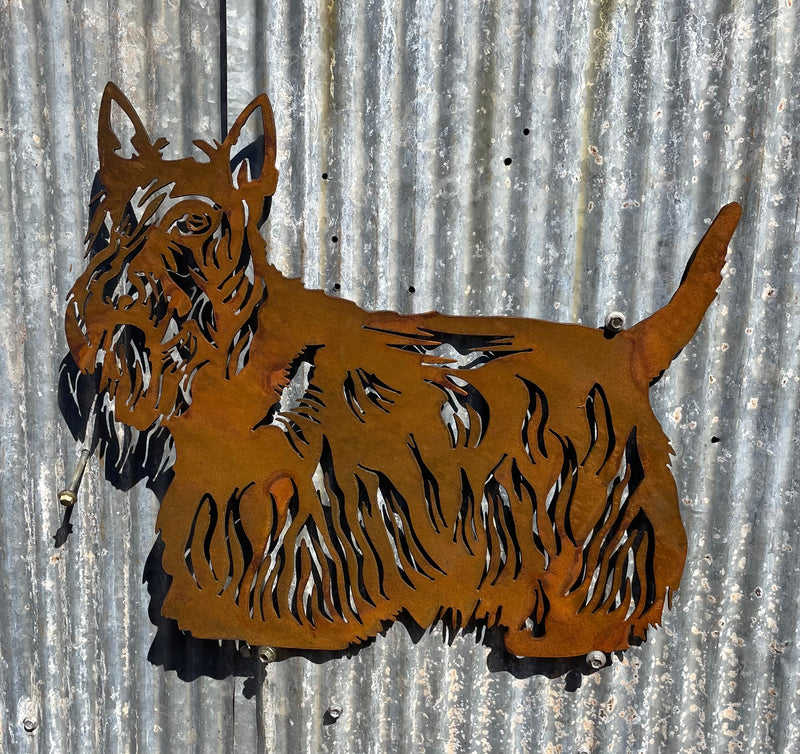 Scotty Dog Metal Wall Art - Garden Art-Old n Dazed