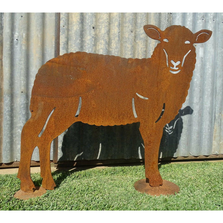 Sheep Metal Garden Art-Old n Dazed