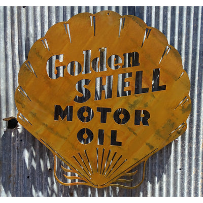 Shell Oil Shed Sign Metal Wall Art-Old n Dazed