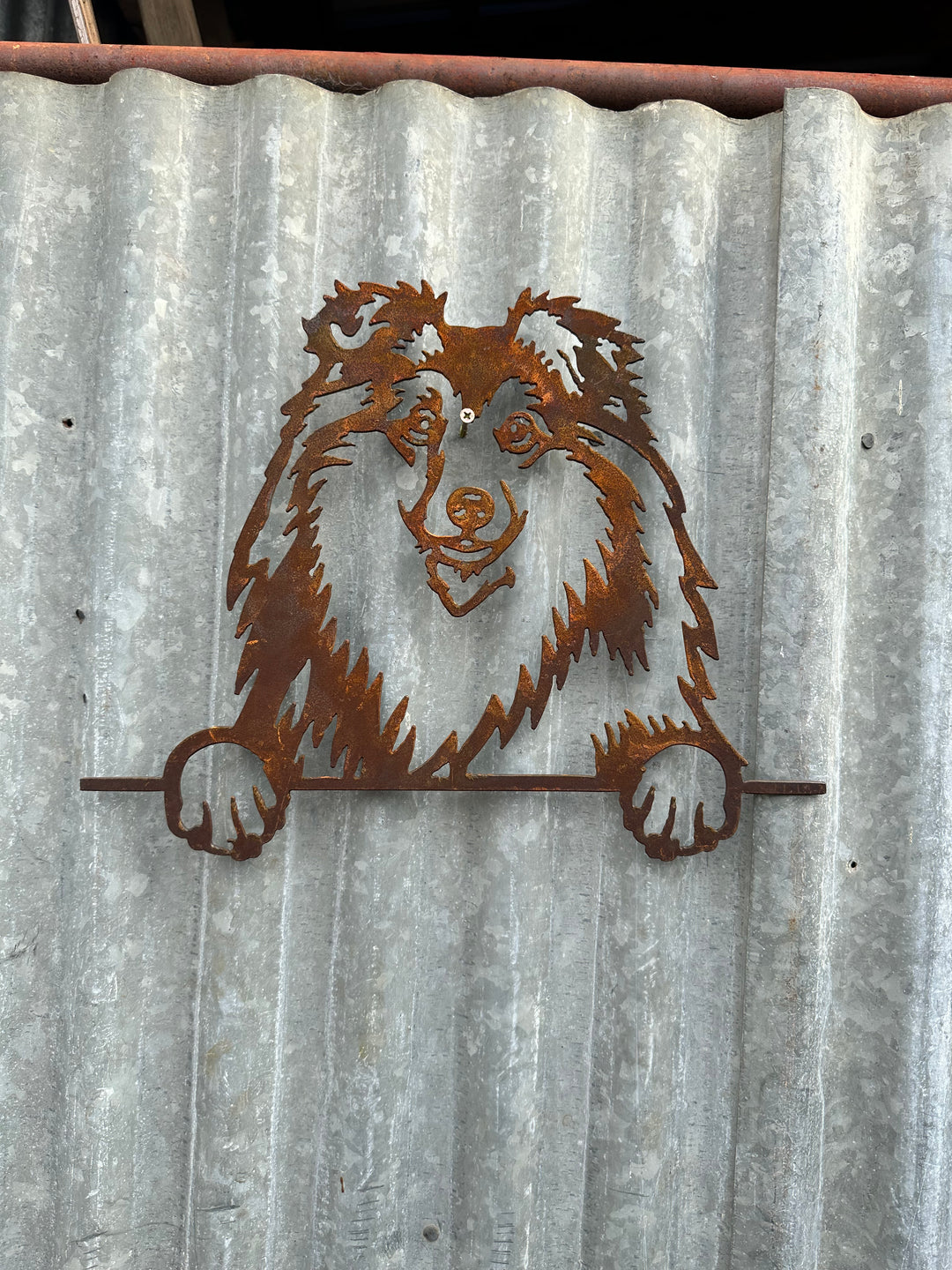 Shetland Sheep Dog - Dog Memorial Plaque - Metal Art-Old n Dazed