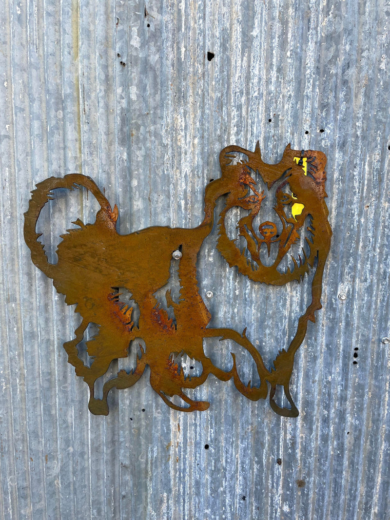 Shetland Sheep Dog Sheltie Metal Wall Art & Garden Art-Old n Dazed