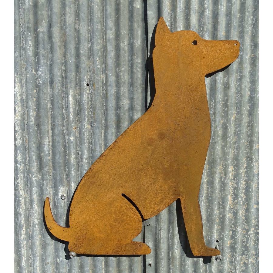Sitting Dog Metal Wall Art-Old n Dazed