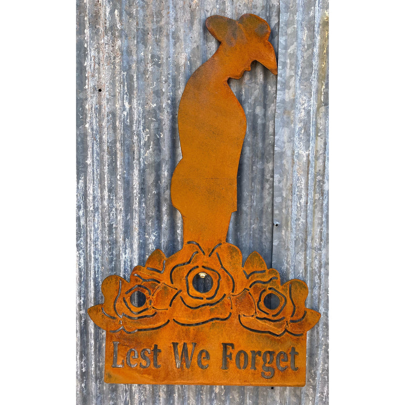 Soldier Poppies Lest We Forget Metal Wall Art-Old n Dazed