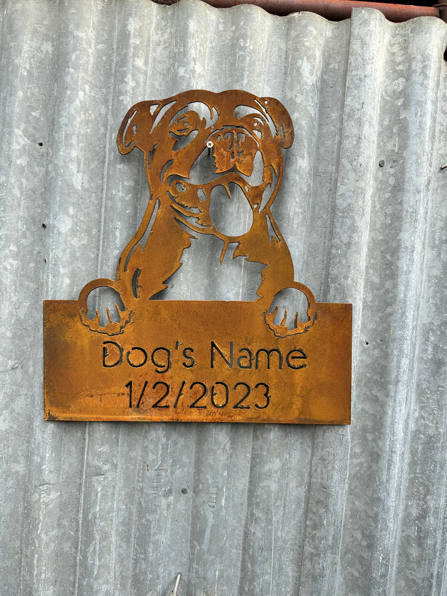 Staffordshire Bull Terrier - Staffy - Dog Memorial Plaque - Metal Art-Old n Dazed
