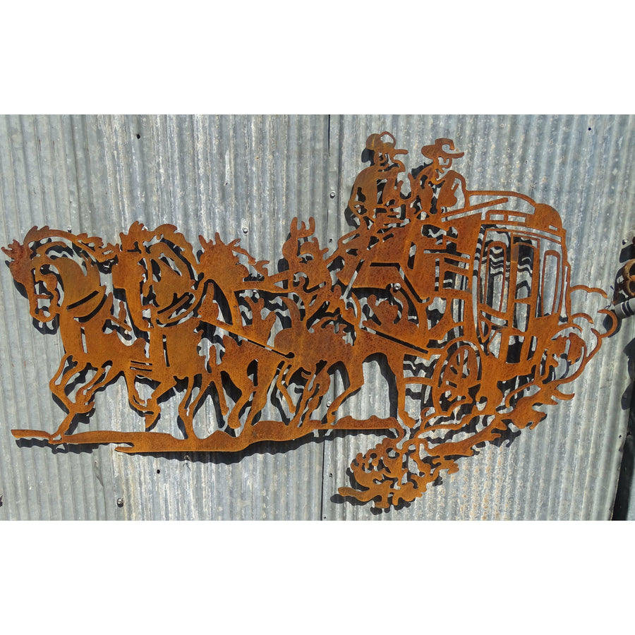 Stage Coach Metal Wall Art-Old n Dazed