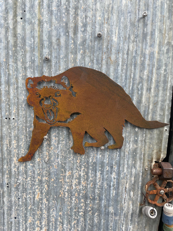 Tasmanian Devil Metal Wall Art - Tassie Devil Garden Art-Old n Dazed