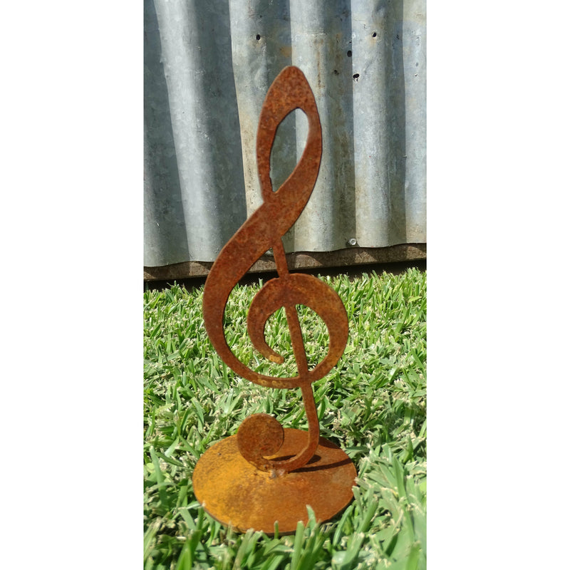 Treble Clef Music (4 sizes available) Metal Garden Art-Old n Dazed