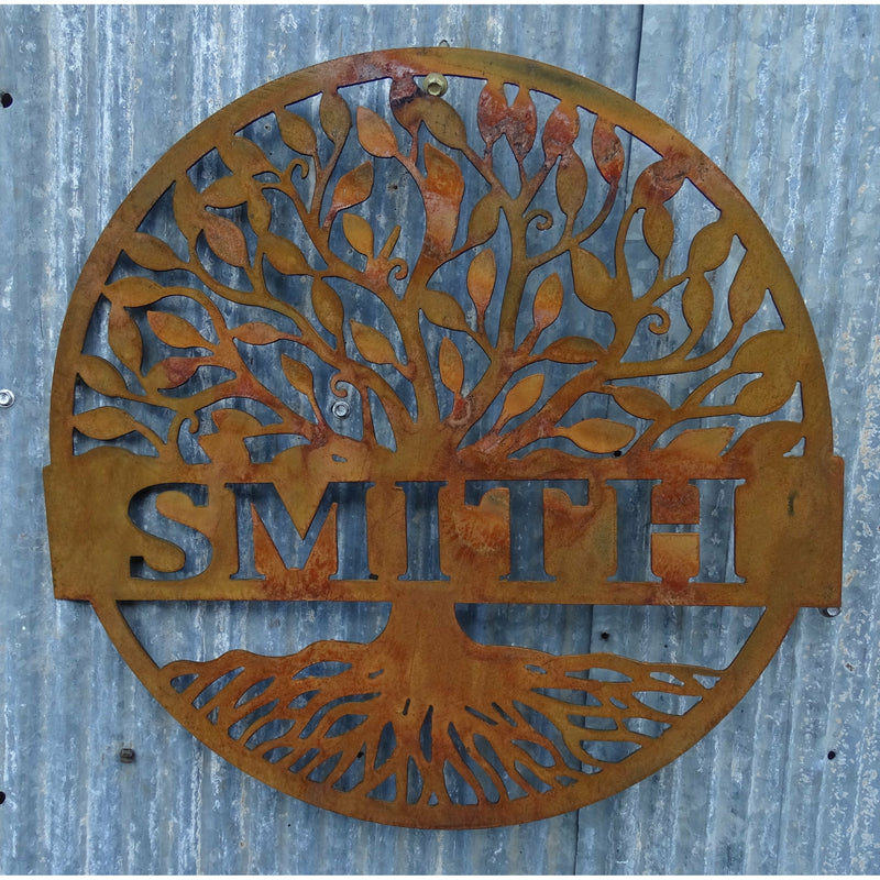 Tree of Life Custom Names Personalise Metal Wall Art Sign-Old n Dazed